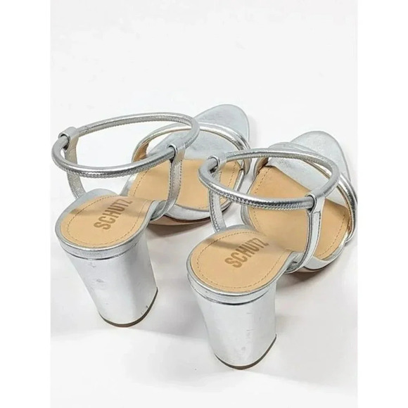 Schutz Women's Pincesa Silver Metallic High-Heel Sandals Size 7.5 B (MSRP $170) - Picture 6 of 12